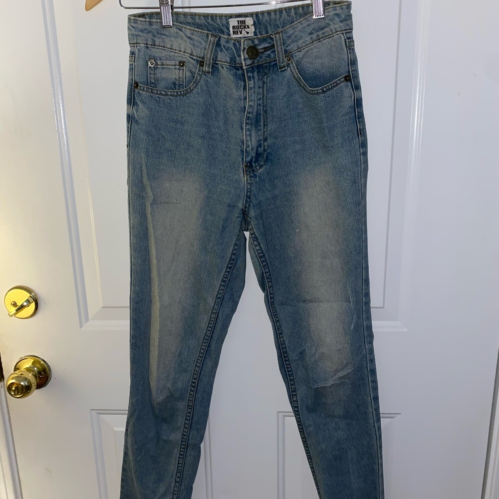 Skinny light wash denim jeans